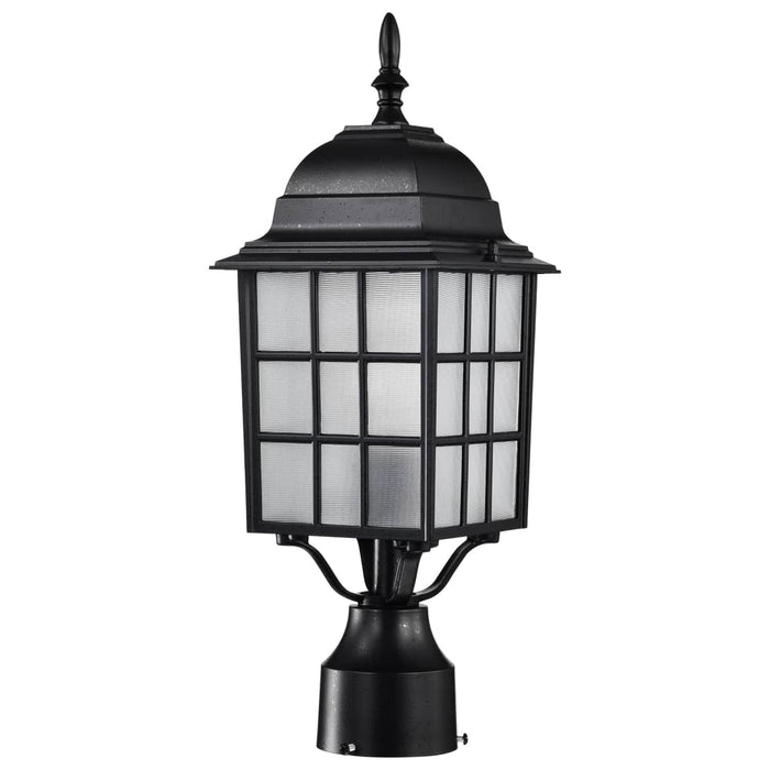 Post Lantern Nuvo 60-4909 Adams - 1 Light - 17 in. - Outdoor Post with Frosted Glass - Textured Black Finish Nuvo