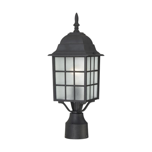 Post Lantern Nuvo 60-4909 Adams - 1 Light - 17 in. - Outdoor Post with Frosted Glass - Textured Black Finish Nuvo