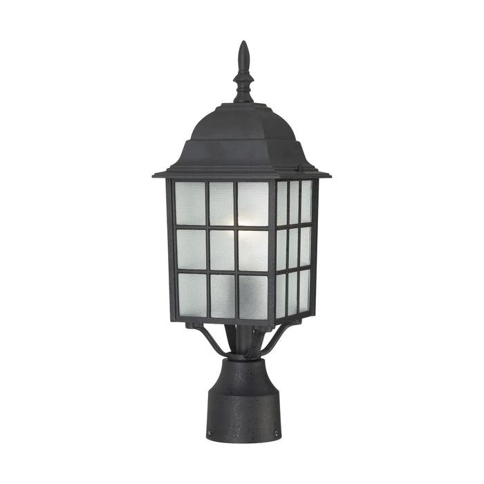 Post Lantern Nuvo 60-4909 Adams - 1 Light - 17 in. - Outdoor Post with Frosted Glass - Textured Black Finish Nuvo