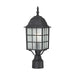 Post Lantern Nuvo 60-4909 Adams - 1 Light - 17 in. - Outdoor Post with Frosted Glass - Textured Black Finish Nuvo