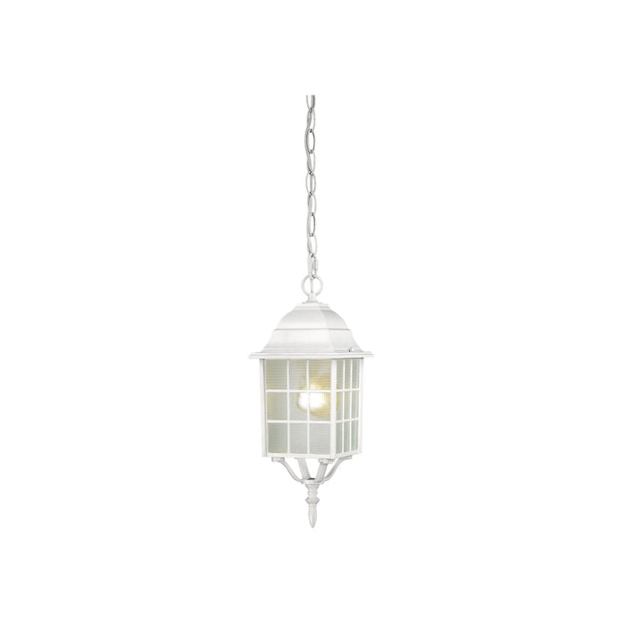 Hanging Lantern Nuvo 60-4911 Adams - 1 Light - 16 in. - Outdoor Hanging with Frosted Glass - White Finish Nuvo