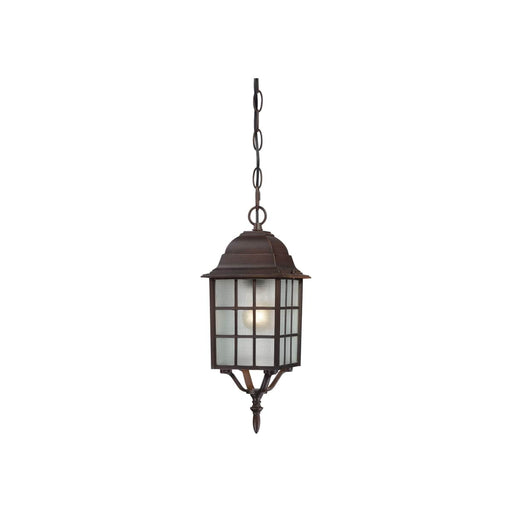 Hanging Lantern Nuvo 60-4912 Adams - 1 Light - 16 in. - Outdoor Hanging with Frosted Glass - Rustic Bronze Finish Nuvo