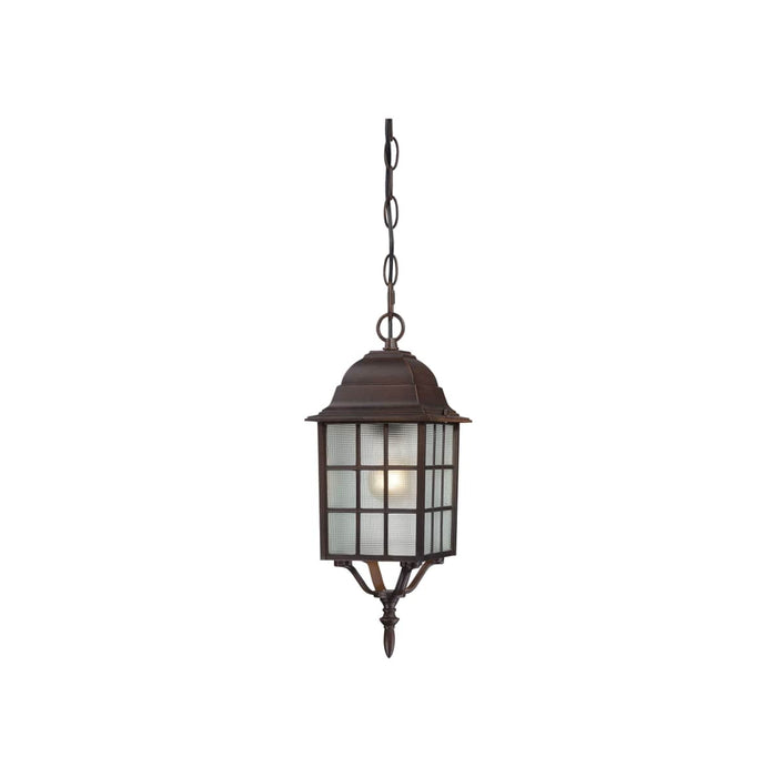 Hanging Lantern Nuvo 60-4912 Adams - 1 Light - 16 in. - Outdoor Hanging with Frosted Glass - Rustic Bronze Finish Nuvo