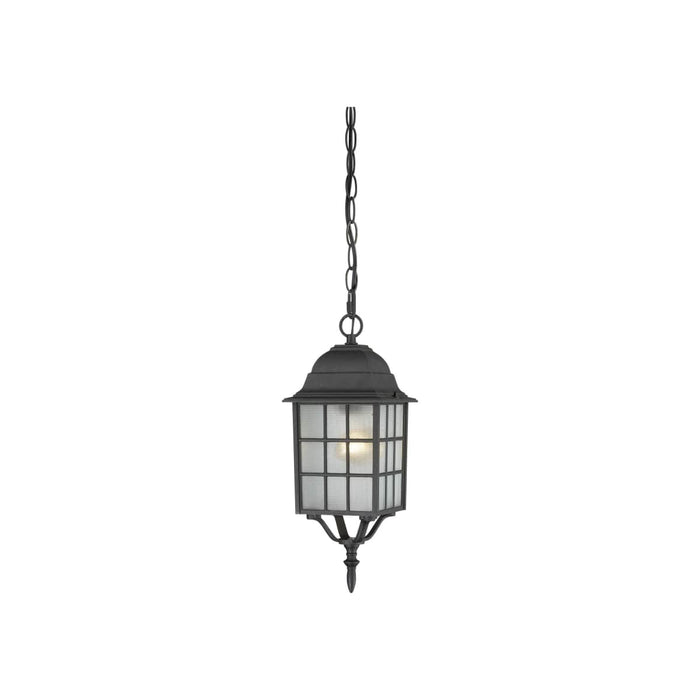Hanging Lantern Nuvo 60-4913 Adams - 1 Light - 16 in. - Outdoor Hanging with Frosted Glass - Textured Black Finish Nuvo