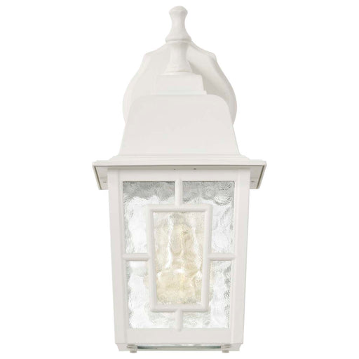 Wall Lantern Nuvo 60-4921 Banyan - 1 Light - 12 in. - Outdoor Wall with Clear Water Glass - White Finish Nuvo