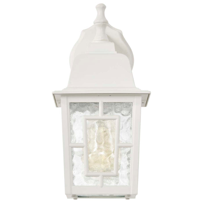 Wall Lantern Nuvo 60-4921 Banyan - 1 Light - 12 in. - Outdoor Wall with Clear Water Glass - White Finish Nuvo