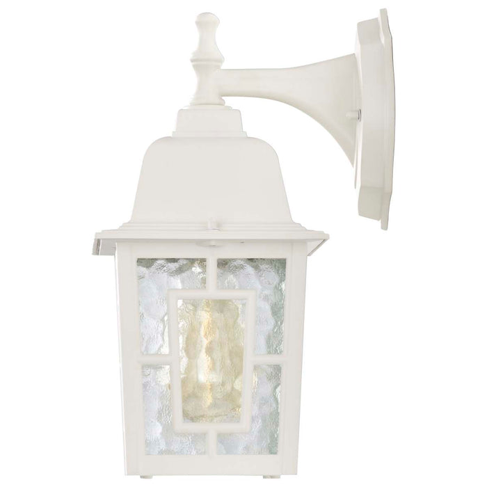 Wall Lantern Nuvo 60-4921 Banyan - 1 Light - 12 in. - Outdoor Wall with Clear Water Glass - White Finish Nuvo