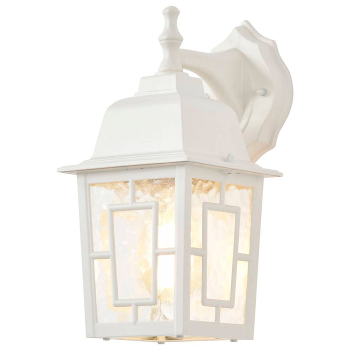 Wall Lantern Nuvo 60-4921 Banyan - 1 Light - 12 in. - Outdoor Wall with Clear Water Glass - White Finish Nuvo