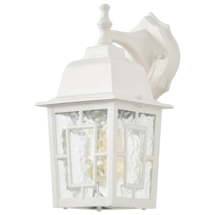 Wall Lantern Nuvo 60-4921 Banyan - 1 Light - 12 in. - Outdoor Wall with Clear Water Glass - White Finish Nuvo