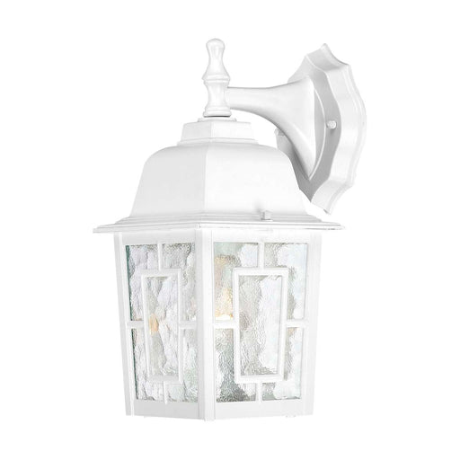 Wall Lantern Nuvo 60-4921 Banyan - 1 Light - 12 in. - Outdoor Wall with Clear Water Glass - White Finish Nuvo
