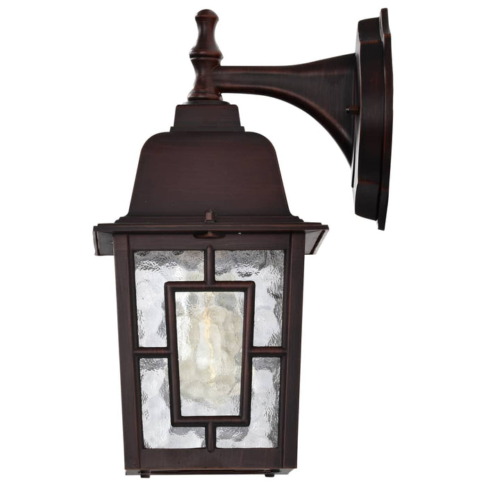 Wall Lantern Nuvo 60-4922 Banyan - 1 Light - 12 in. - Outdoor Wall with Clear Water Glass - Rustic Bronze Finish Nuvo