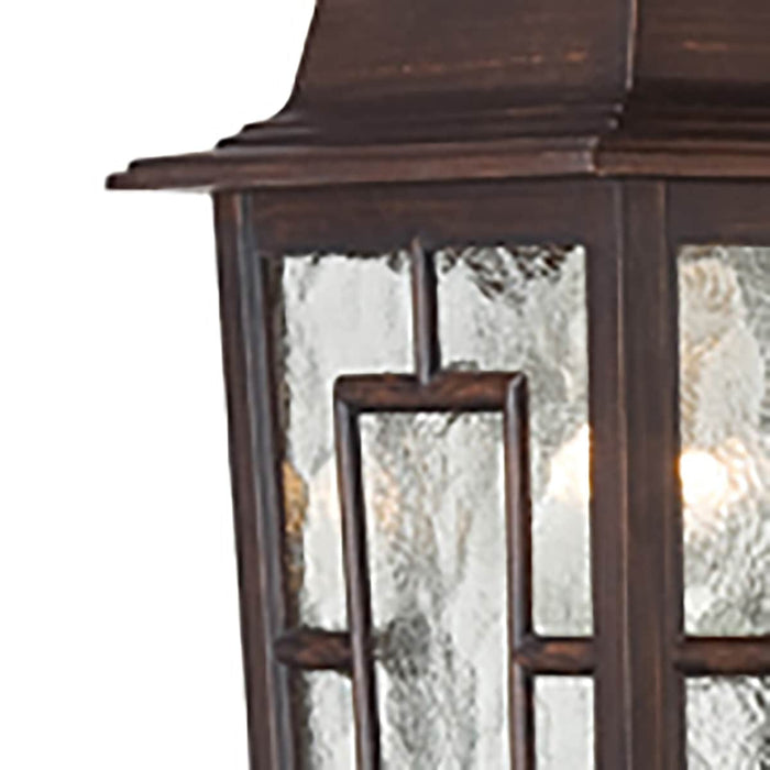 Wall Lantern Nuvo 60-4922 Banyan - 1 Light - 12 in. - Outdoor Wall with Clear Water Glass - Rustic Bronze Finish Nuvo