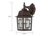 Wall Lantern Nuvo 60-4922 Banyan - 1 Light - 12 in. - Outdoor Wall with Clear Water Glass - Rustic Bronze Finish Nuvo
