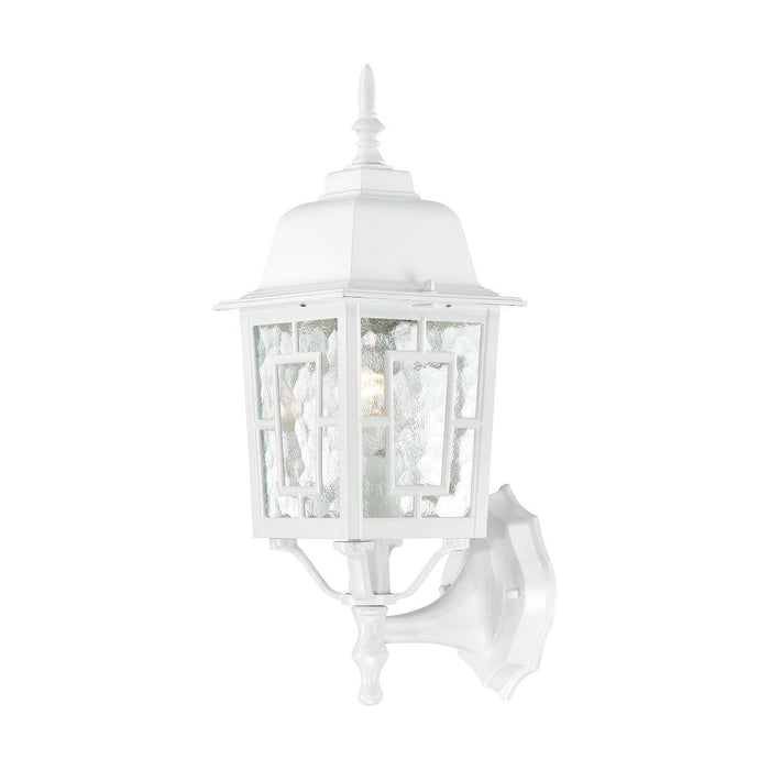 Wall Lantern Nuvo 60-4924 Banyan - 1 Light - 17 in. - Outdoor Wall with Clear Water Glass - White Finish Nuvo