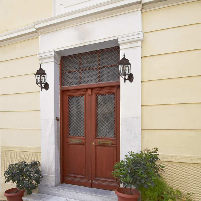Wall Lantern Nuvo 60-4925 Banyan - 1 Light - 17 in. - Outdoor Wall with Clear Water Glass - Bronze Finish Nuvo
