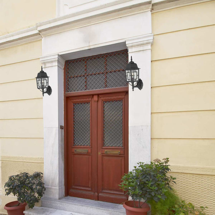 Wall Lantern Nuvo 60-4926 Banyan - 1 Light - 17 in. - Outdoor Wall with Clear Water Glass - Black Finish Nuvo