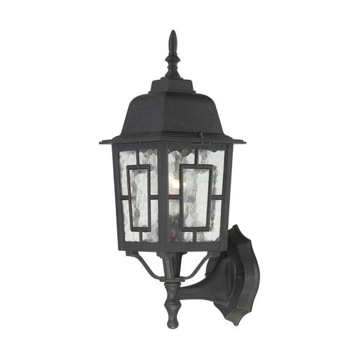 Wall Lantern Nuvo 60-4926 Banyan - 1 Light - 17 in. - Outdoor Wall with Clear Water Glass - Black Finish Nuvo