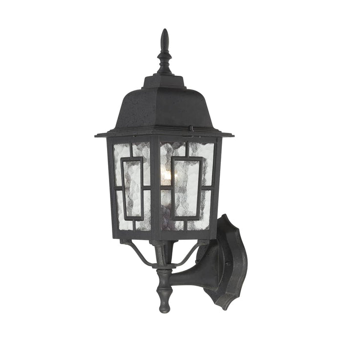 Wall Lantern Nuvo 60-4926 Banyan - 1 Light - 17 in. - Outdoor Wall with Clear Water Glass - Black Finish Nuvo