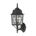Wall Lantern Nuvo 60-4926 Banyan - 1 Light - 17 in. - Outdoor Wall with Clear Water Glass - Black Finish Nuvo