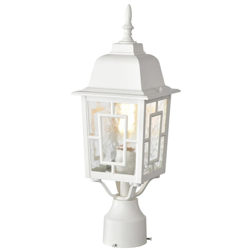 Post Lantern Nuvo 60-4927 Banyan - 1 Light - 17 in. - Outdoor Post with Clear Water Glass - White Finish Nuvo