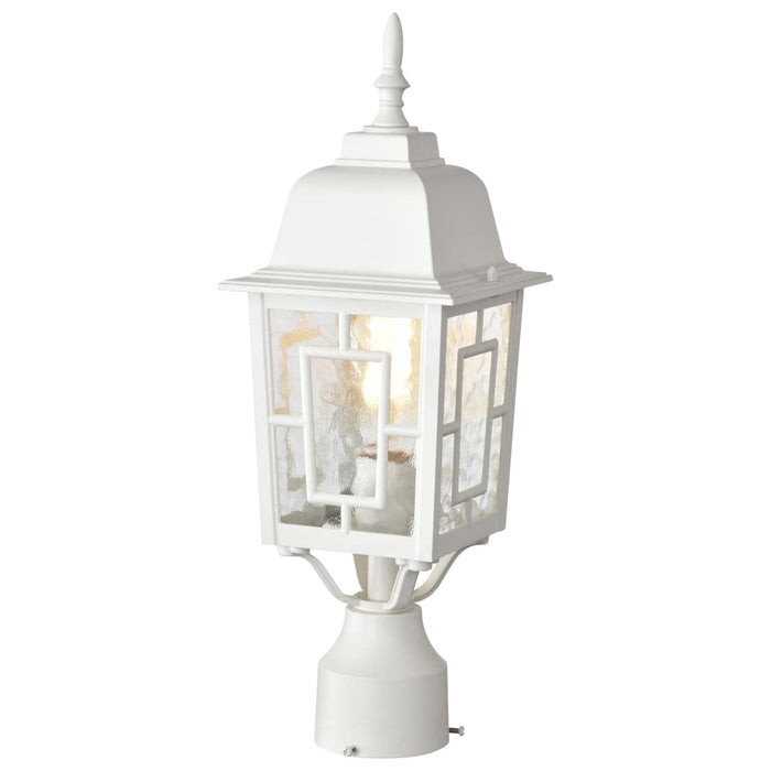 Post Lantern Nuvo 60-4927 Banyan - 1 Light - 17 in. - Outdoor Post with Clear Water Glass - White Finish Nuvo