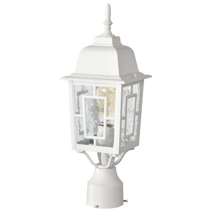 Post Lantern Nuvo 60-4927 Banyan - 1 Light - 17 in. - Outdoor Post with Clear Water Glass - White Finish Nuvo