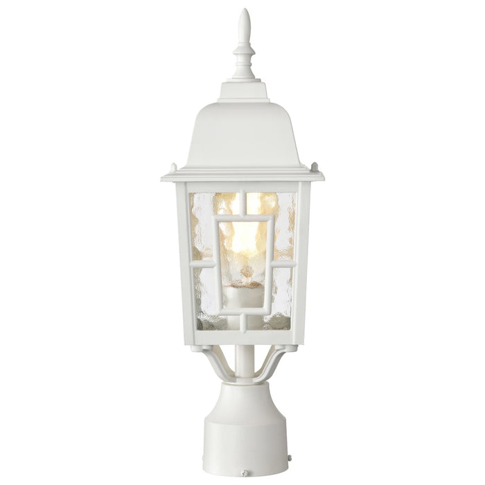 Post Lantern Nuvo 60-4927 Banyan - 1 Light - 17 in. - Outdoor Post with Clear Water Glass - White Finish Nuvo