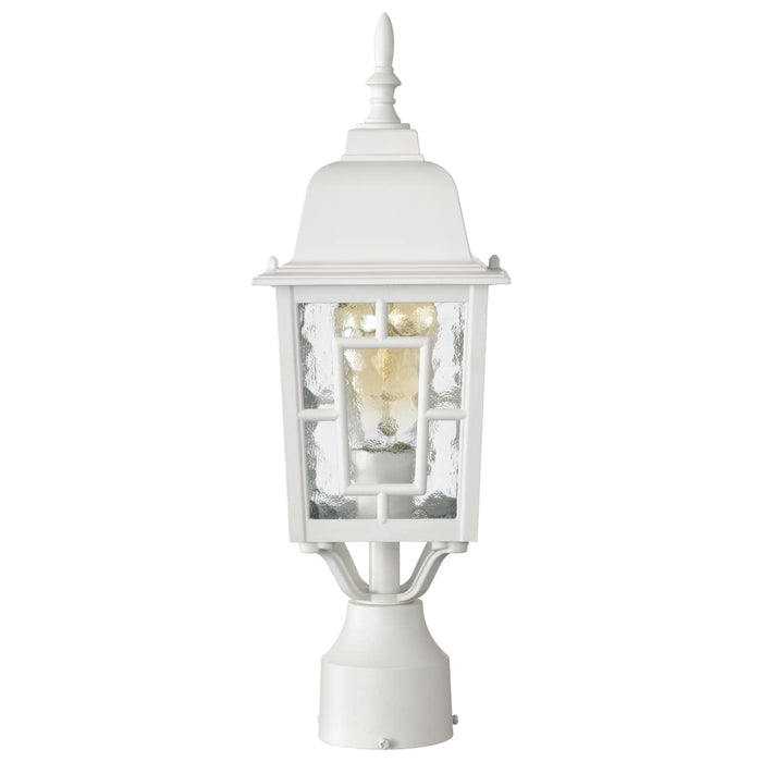 Post Lantern Nuvo 60-4927 Banyan - 1 Light - 17 in. - Outdoor Post with Clear Water Glass - White Finish Nuvo