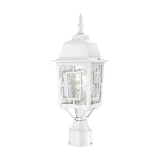 Post Lantern Nuvo 60-4927 Banyan - 1 Light - 17 in. - Outdoor Post with Clear Water Glass - White Finish Nuvo