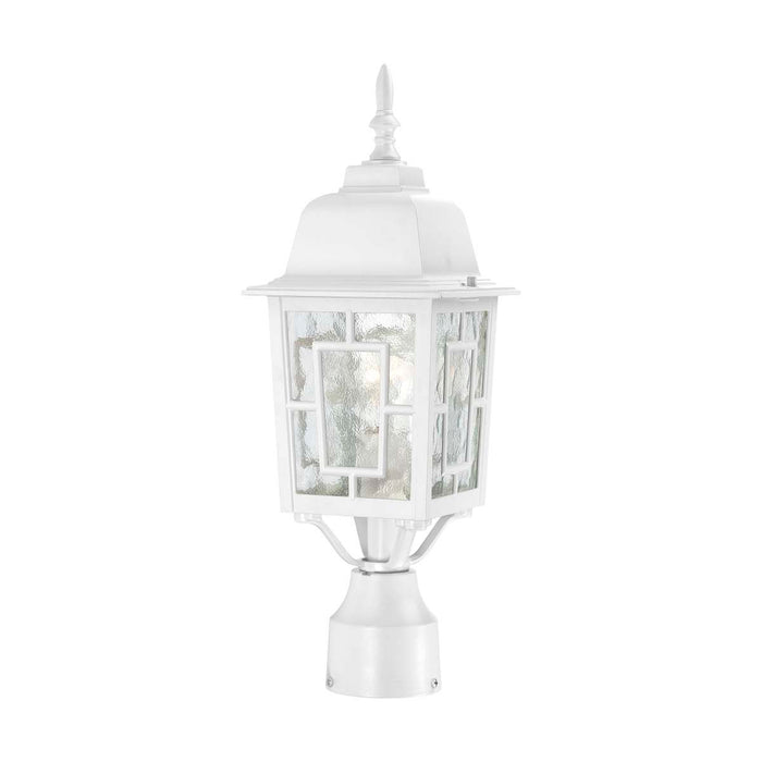 Post Lantern Nuvo 60-4927 Banyan - 1 Light - 17 in. - Outdoor Post with Clear Water Glass - White Finish Nuvo