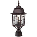 Post Lantern Nuvo 60-4928 Banyan - 1 Light - 17 in. - Outdoor Post with Clear Water Glass - Rustic Bronze Finish Nuvo