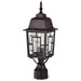Post Lantern Nuvo 60-4928 Banyan - 1 Light - 17 in. - Outdoor Post with Clear Water Glass - Rustic Bronze Finish Nuvo