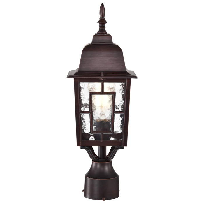 Post Lantern Nuvo 60-4928 Banyan - 1 Light - 17 in. - Outdoor Post with Clear Water Glass - Rustic Bronze Finish Nuvo