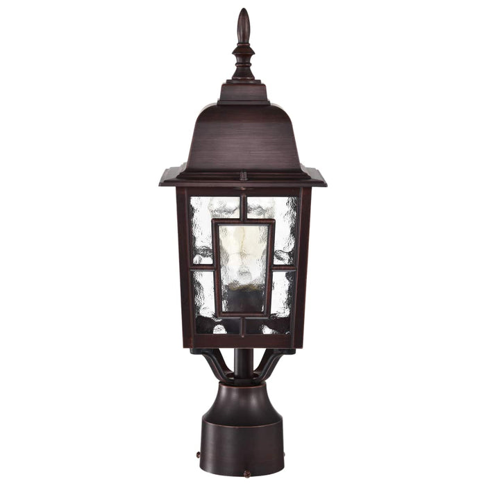 Post Lantern Nuvo 60-4928 Banyan - 1 Light - 17 in. - Outdoor Post with Clear Water Glass - Rustic Bronze Finish Nuvo