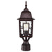 Post Lantern Nuvo 60-4928 Banyan - 1 Light - 17 in. - Outdoor Post with Clear Water Glass - Rustic Bronze Finish Nuvo