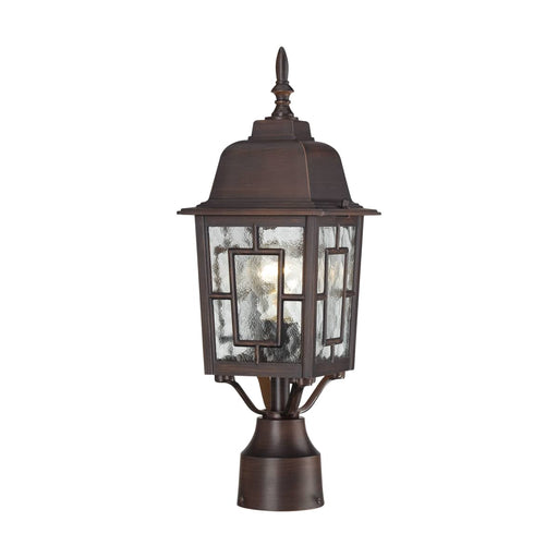 Post Lantern Nuvo 60-4928 Banyan - 1 Light - 17 in. - Outdoor Post with Clear Water Glass - Rustic Bronze Finish Nuvo