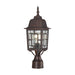 Post Lantern Nuvo 60-4928 Banyan - 1 Light - 17 in. - Outdoor Post with Clear Water Glass - Rustic Bronze Finish Nuvo