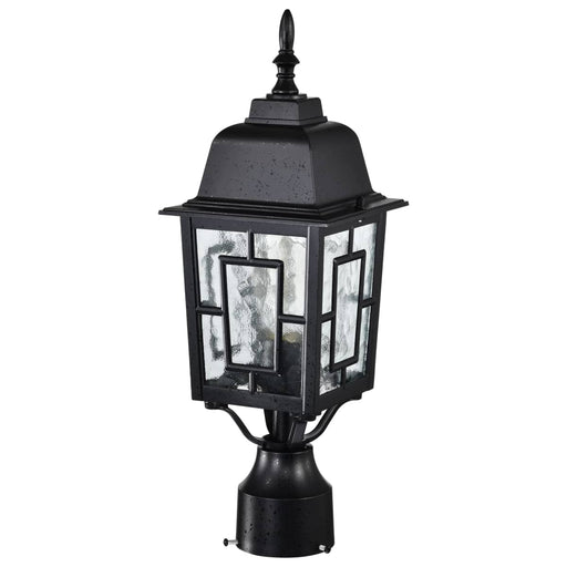Post Lantern Nuvo 60-4929 Banyan - 1 Light - 17 in. - Outdoor Post with Clear Water Glass - Textured Black Finish Nuvo