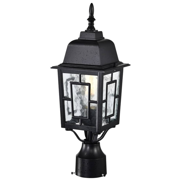 Post Lantern Nuvo 60-4929 Banyan - 1 Light - 17 in. - Outdoor Post with Clear Water Glass - Textured Black Finish Nuvo