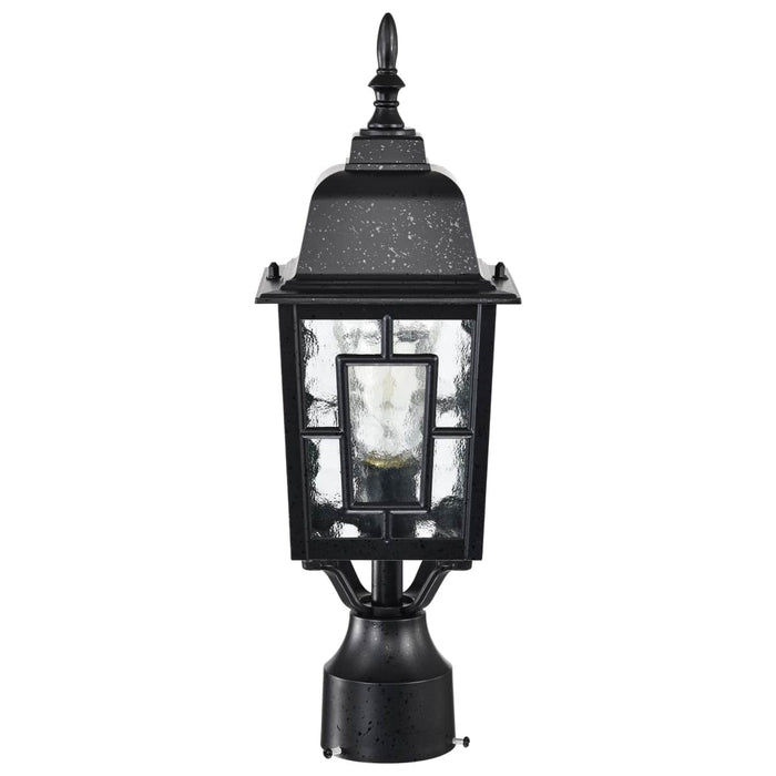 Post Lantern Nuvo 60-4929 Banyan - 1 Light - 17 in. - Outdoor Post with Clear Water Glass - Textured Black Finish Nuvo
