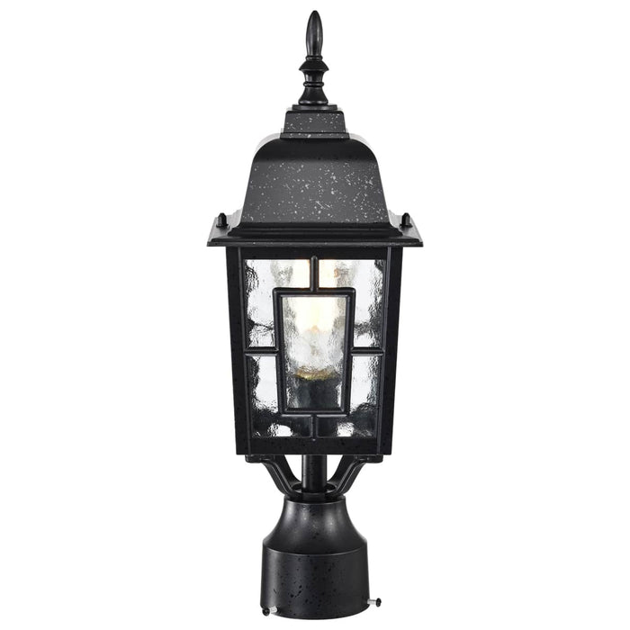 Post Lantern Nuvo 60-4929 Banyan - 1 Light - 17 in. - Outdoor Post with Clear Water Glass - Textured Black Finish Nuvo