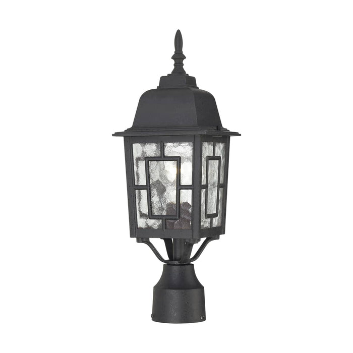 Post Lantern Nuvo 60-4929 Banyan - 1 Light - 17 in. - Outdoor Post with Clear Water Glass - Textured Black Finish Nuvo