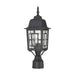 Post Lantern Nuvo 60-4929 Banyan - 1 Light - 17 in. - Outdoor Post with Clear Water Glass - Textured Black Finish Nuvo