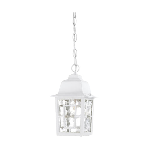Hanging Lantern Nuvo 60-4931 Banyan - 1 Light - 11 in. - Outdoor Hanging with Clear Water Glass - White Finish Nuvo