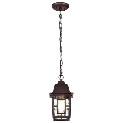 Hanging Lantern Nuvo 60-4932 Banyan - 1 Light - 11 in. - Outdoor Hanging with Clear Water Glass - Rustic Bronze Finish Nuvo