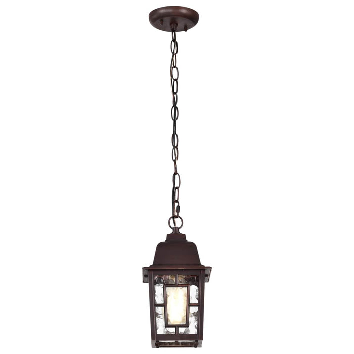 Hanging Lantern Nuvo 60-4932 Banyan - 1 Light - 11 in. - Outdoor Hanging with Clear Water Glass - Rustic Bronze Finish Nuvo
