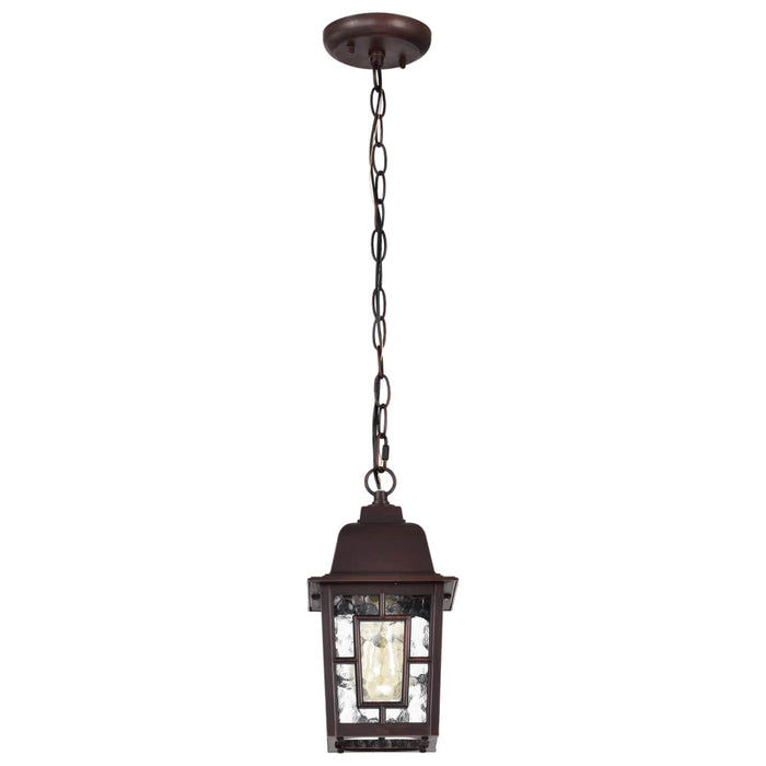 Hanging Lantern Nuvo 60-4932 Banyan - 1 Light - 11 in. - Outdoor Hanging with Clear Water Glass - Rustic Bronze Finish Nuvo