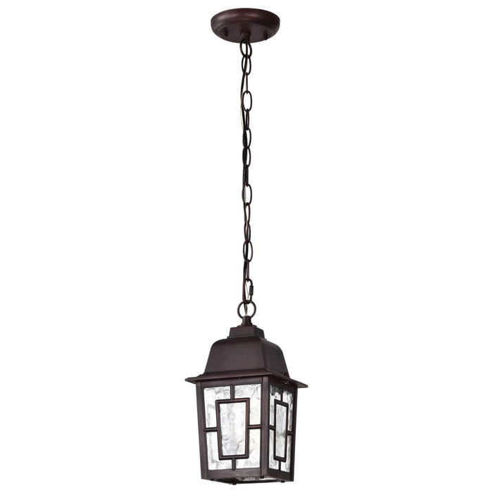 Hanging Lantern Nuvo 60-4932 Banyan - 1 Light - 11 in. - Outdoor Hanging with Clear Water Glass - Rustic Bronze Finish Nuvo