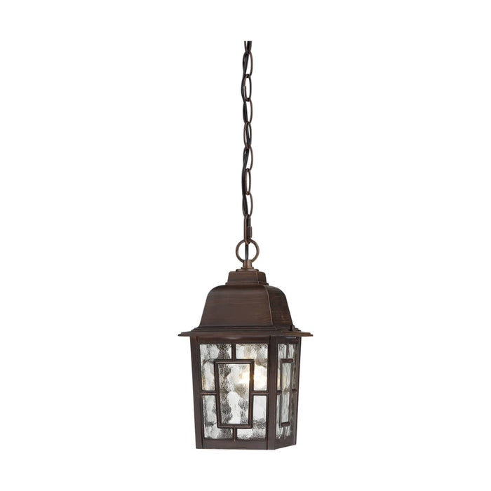 Hanging Lantern Nuvo 60-4932 Banyan - 1 Light - 11 in. - Outdoor Hanging with Clear Water Glass - Rustic Bronze Finish Nuvo