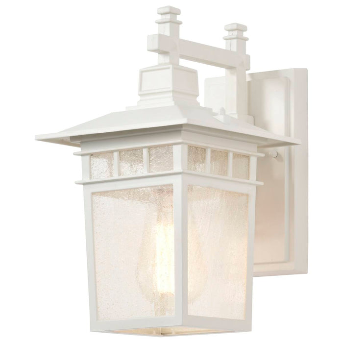 Wall Lantern Nuvo 60-4951 Cove Neck - 1 Light - 12 in. - Outdoor Lantern with Clear Seed Glass - White Finish Nuvo